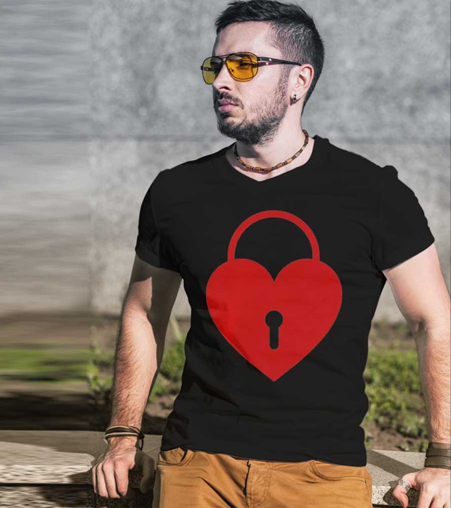 Valentines Day Heart Lock Key Symbol For Couples T-Shirt