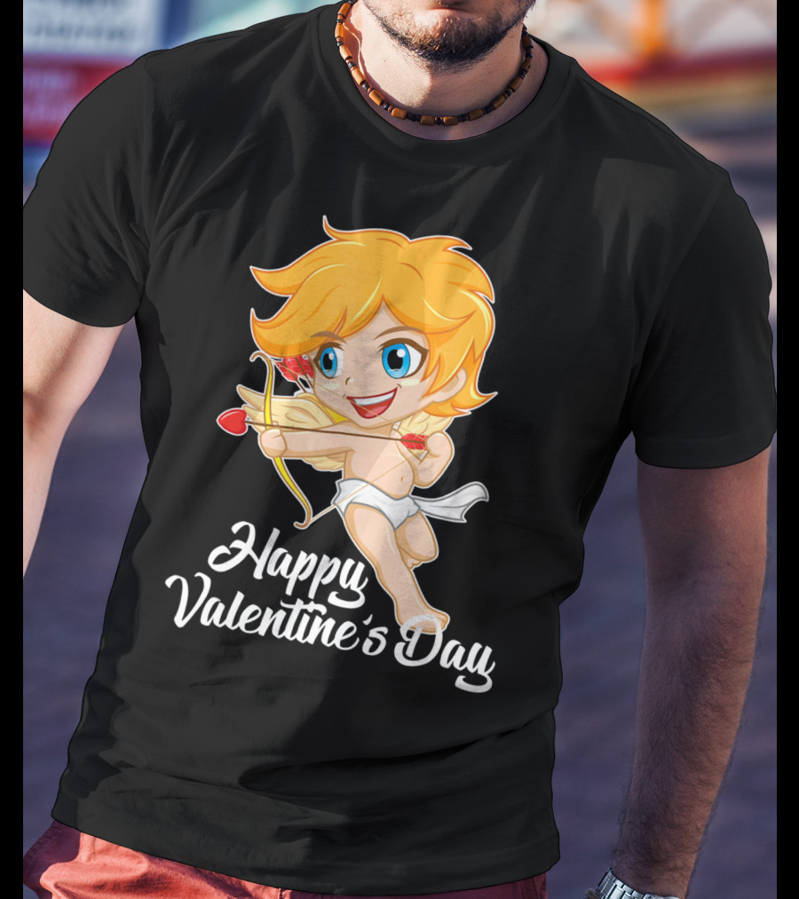 Happy Valentine's Day Cupid Bow And Heart Arrow T-Shirt