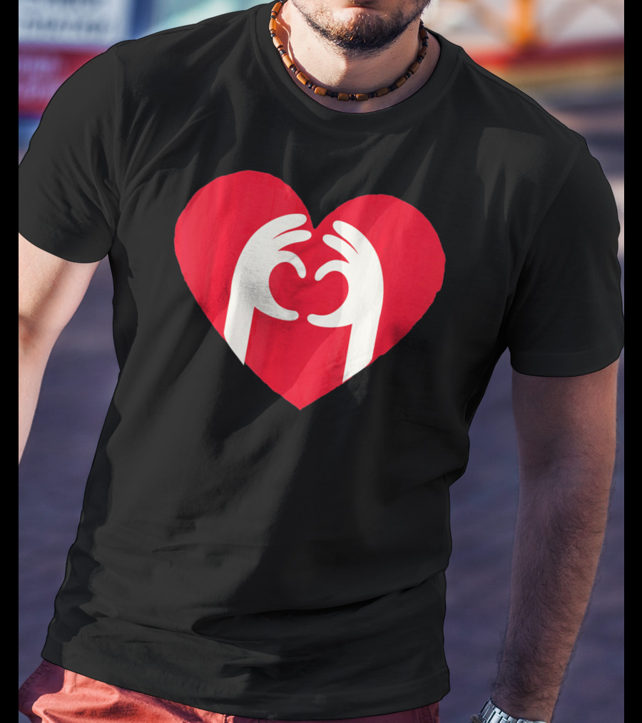 Valentines Day Cute Finger Heart Shape T-Shirt