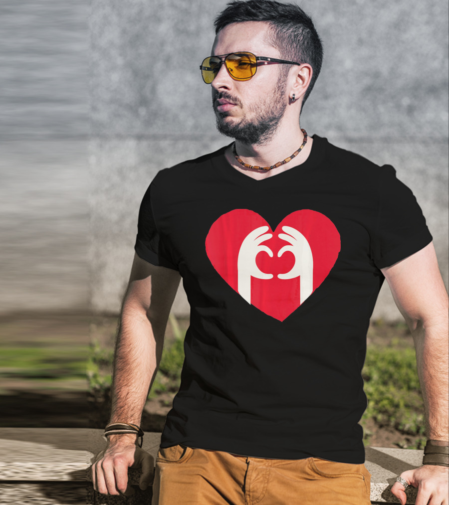 Valentines Day Cute Finger Heart Shape T-Shirt