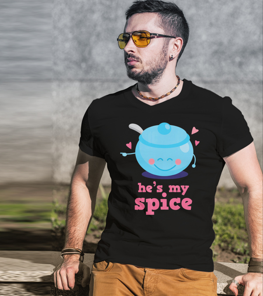 Cute He's My Spice Matching Couples Funny Valentine's Day Love T-Shirt
