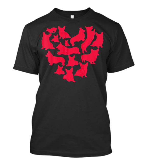 Corgi Heart Shaped Pattern For Valentine's Day Dog Love T-Shirt
