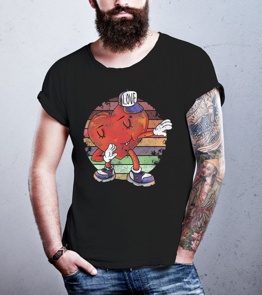Love Dabbing Heart Valentines Day T-Shirt