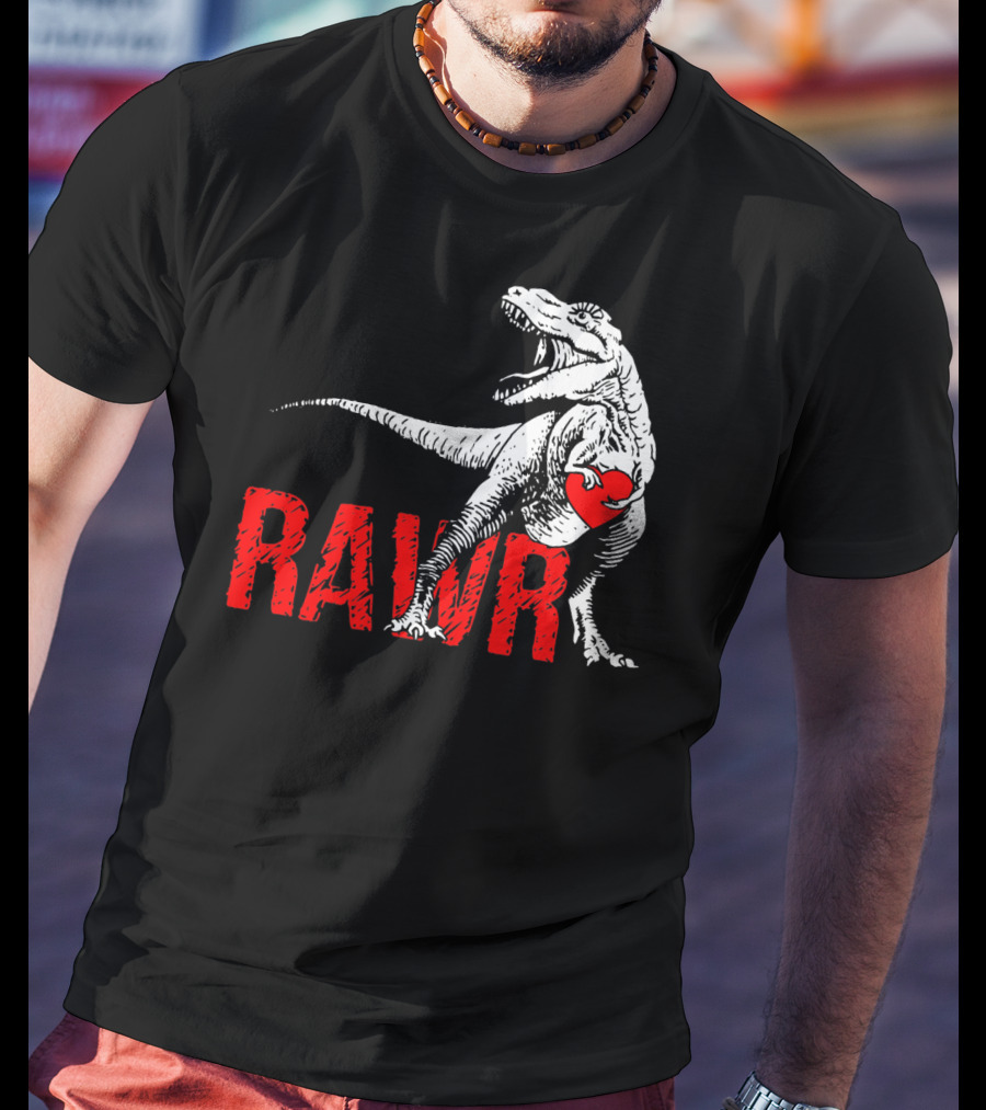 RAWR Dinosaur Valentine Heart T-Shirt