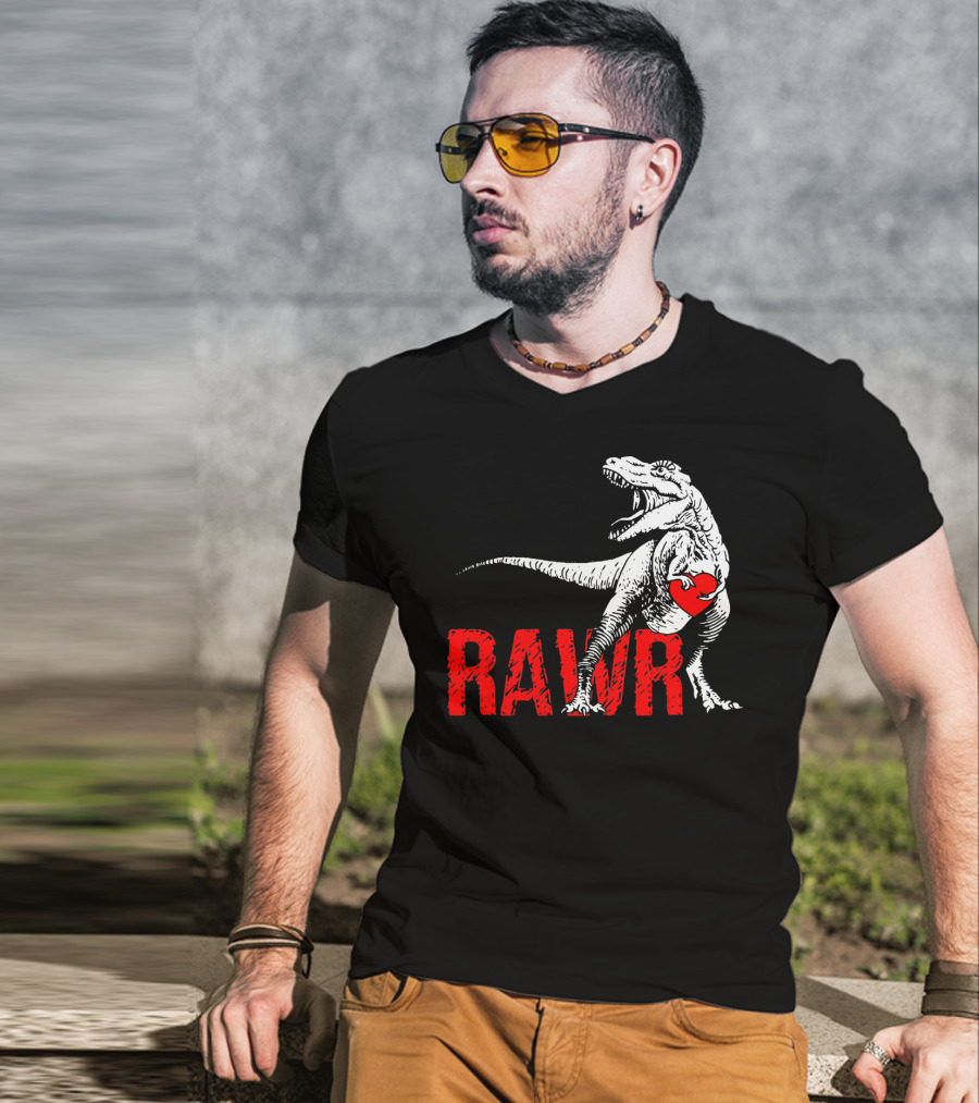 RAWR Dinosaur Valentine Heart T-Shirt