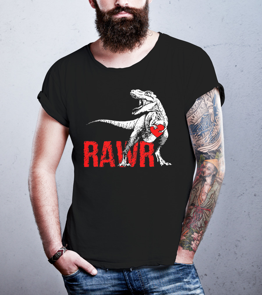 RAWR Dinosaur Valentine Heart T-Shirt