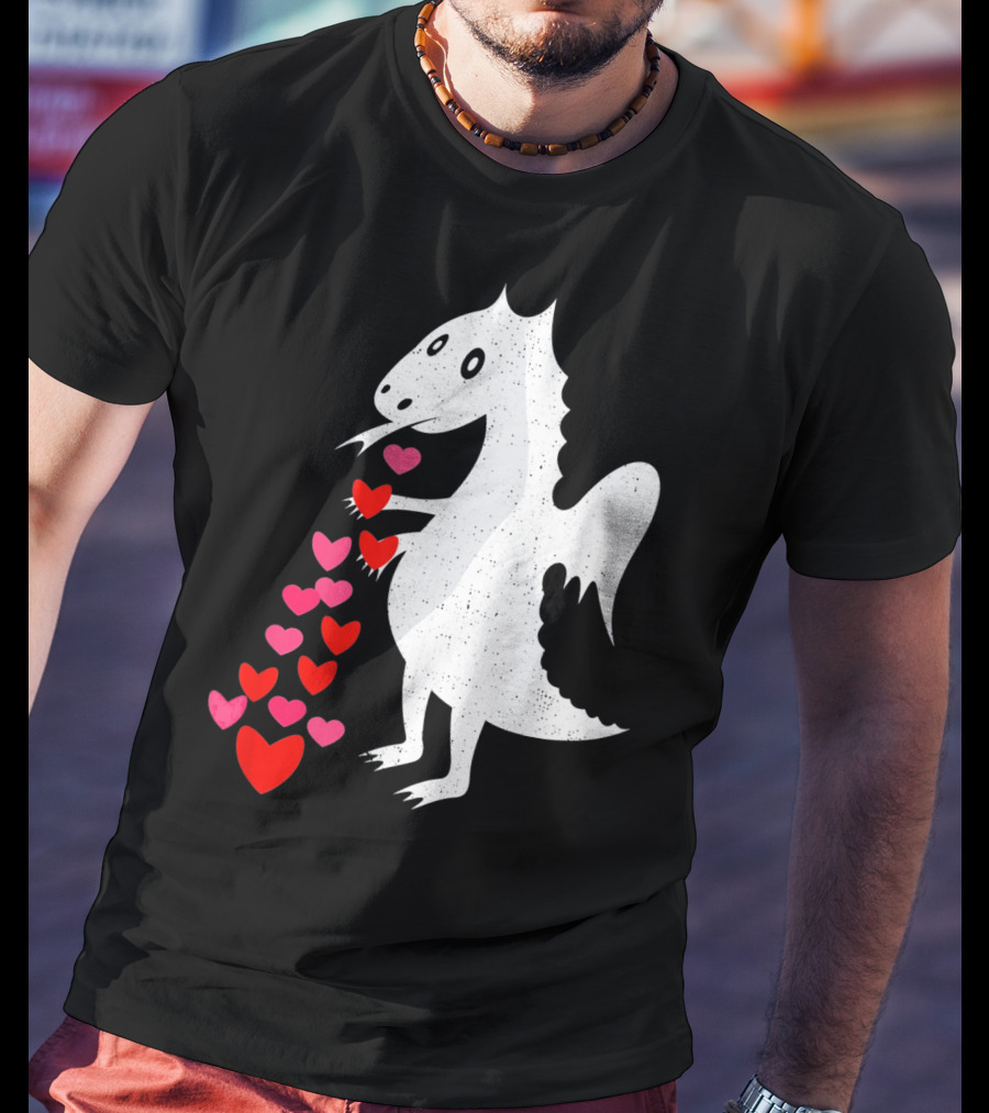 Dragon Spitting Love Hearts Anti Valentine's Day T-Shirt