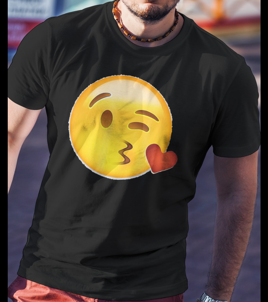 EmojiTees Blow Kiss Emoji Valentine T-Shirt