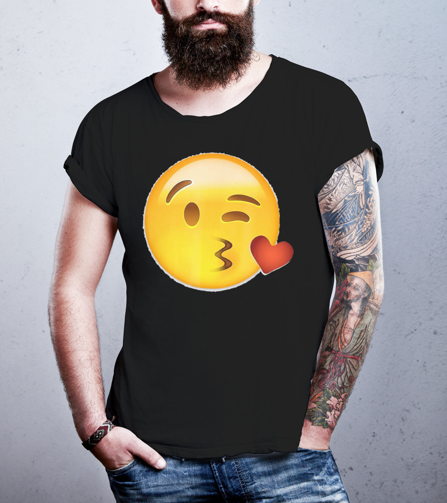 EmojiTees Blow Kiss Emoji Valentine T-Shirt