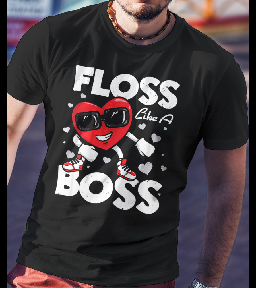 Floss Like A Boss Heart Dance Valentines T-Shirt