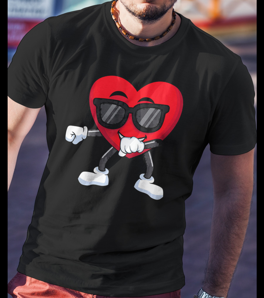 Dabbing Heart Valentines Day Boys Love T-Shirt