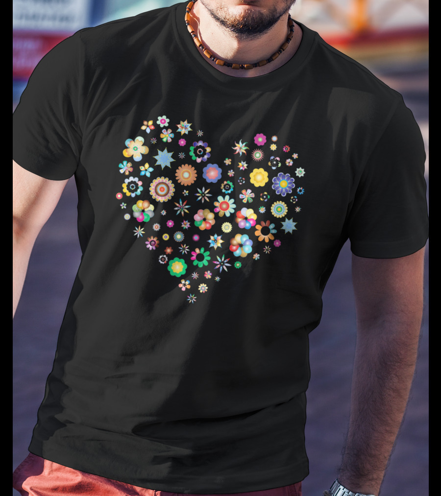 Heart Shaped Floral Arrangement Valentines Day T-Shirt