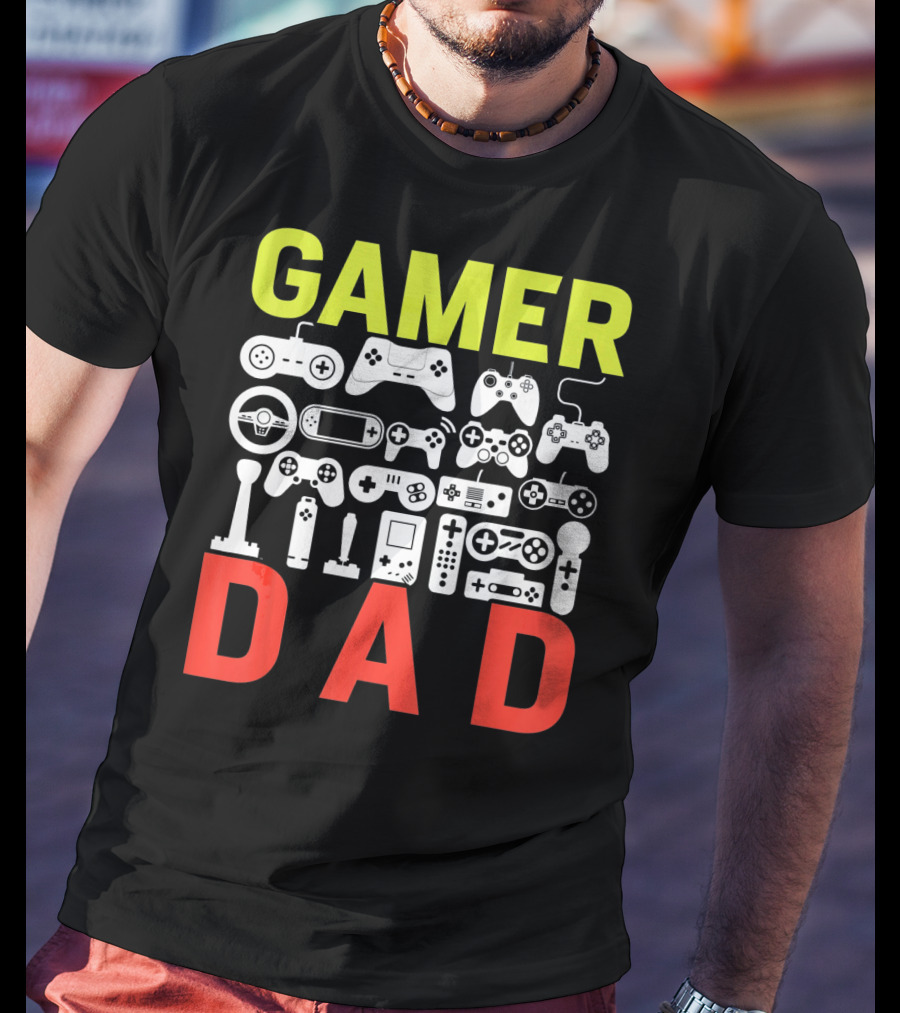 Gamer Dad Vintage Controller Collection Funny Birthday T-Shirt