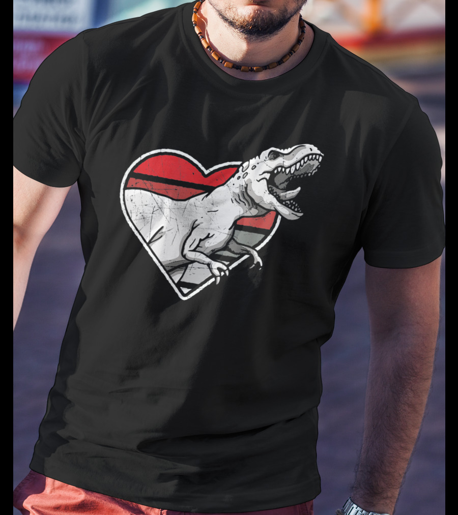 Valentine's Day Heart T-Rex Love Dinosaur Fun T-Shirt