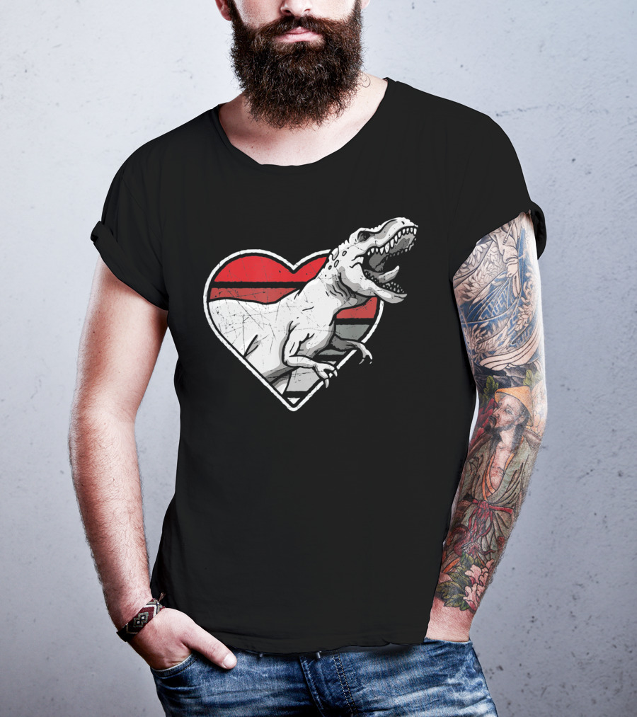 Valentine's Day Heart T-Rex Love Dinosaur Fun T-Shirt