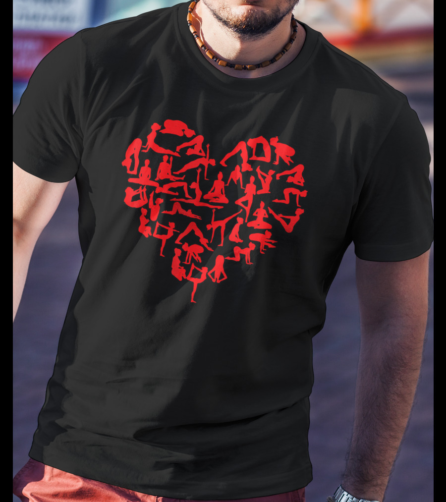 Funny Gymnastics Cartwheel Acrobatics Heart Shape Va T-Shirt