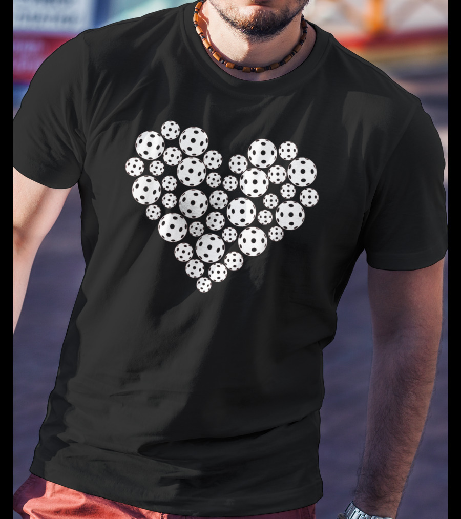 Funny Pickleball Love Heart Shape Valentine T-Shirt