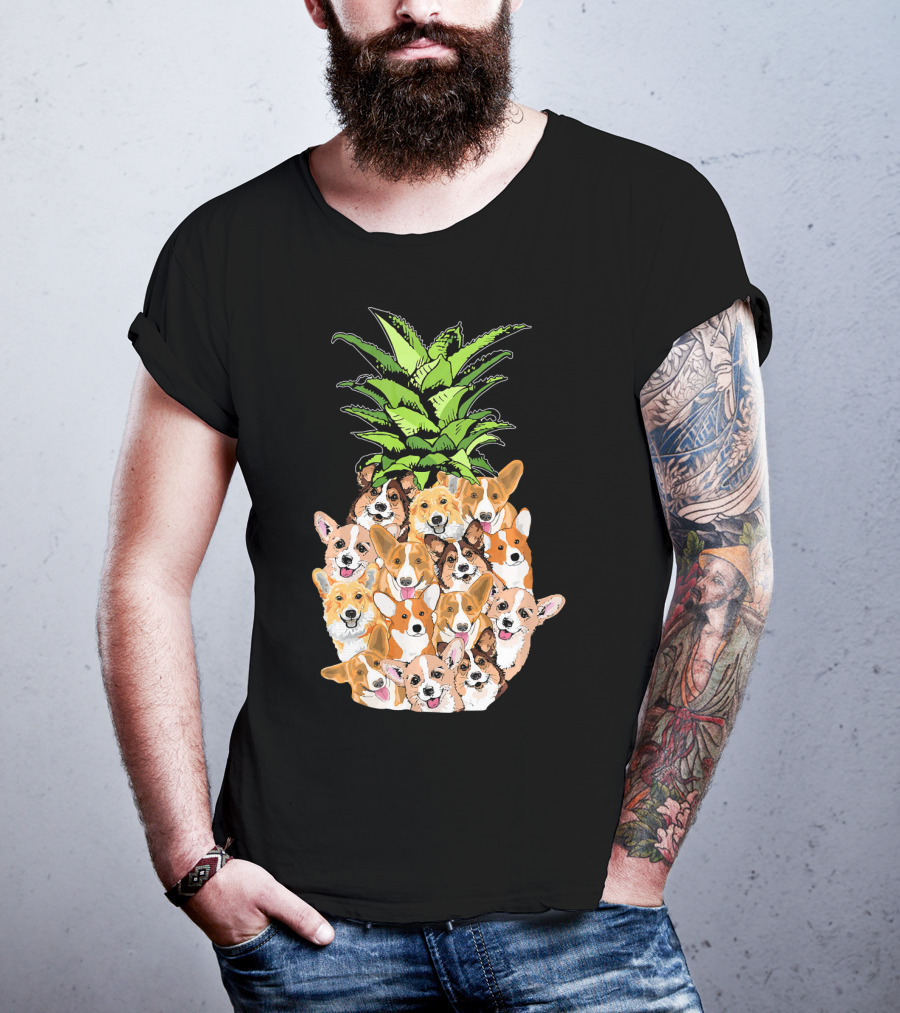 Funny Pineapple Corgi Valentine's Birthday T-Shirt
