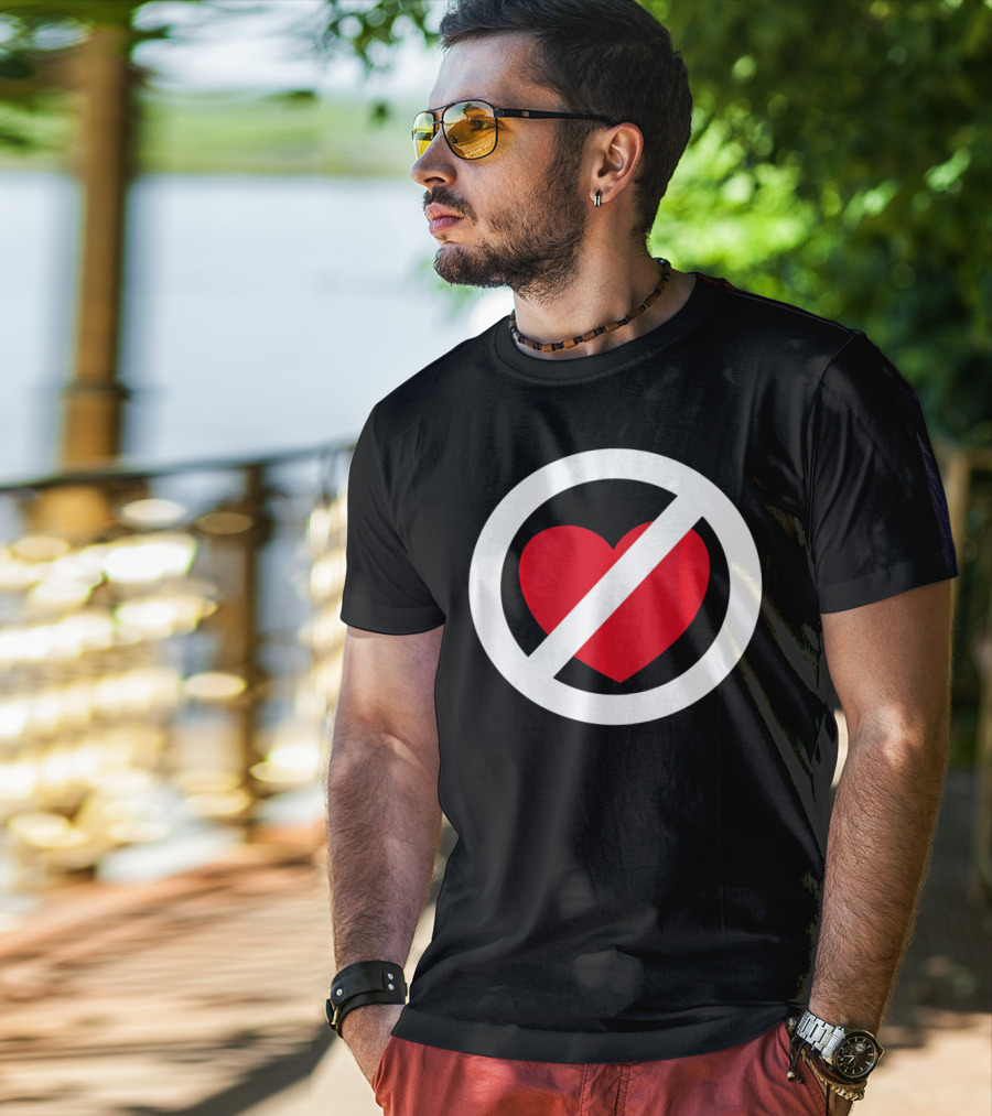 No Heart Symbol Anti Valentine Humor T-Shirt