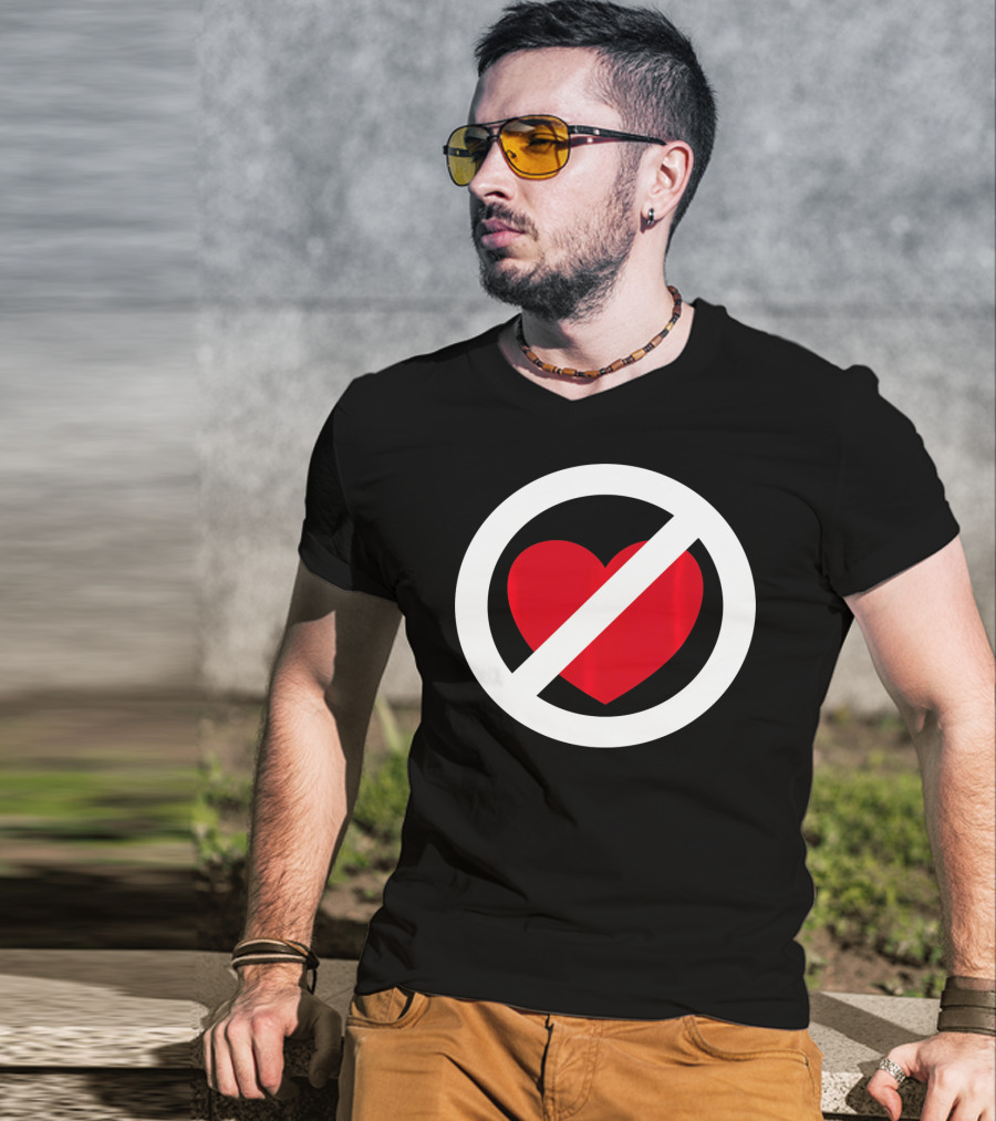 No Heart Symbol Anti Valentine Humor T-Shirt