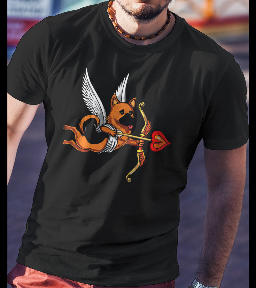German Shepherd Cupid Dog Valentine's Day T-Shirt