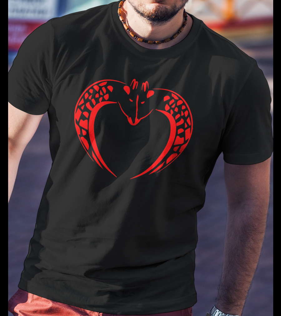 Giraffes Heart Valentine's Day Love T-Shirt