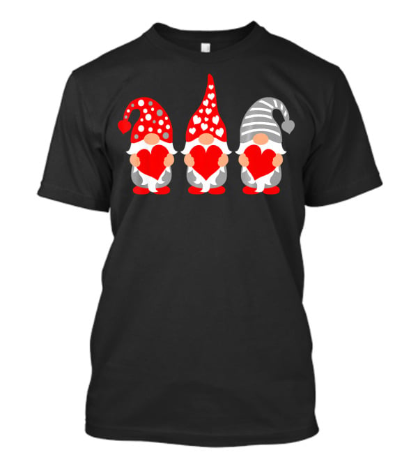 Gnomes Holding Hearts Valentine's Day Festive Hat Trio T-Shirt