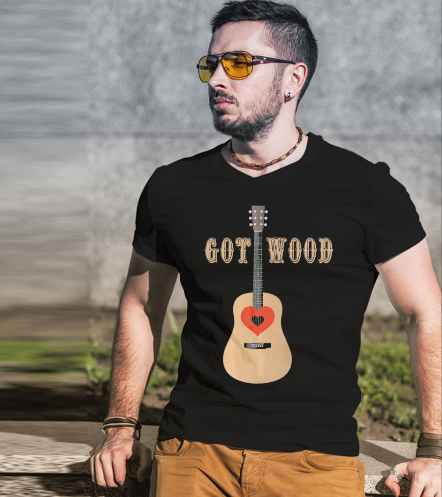 Got Wood Acoustic Guitar Heart Valentine's Day T-Shirt