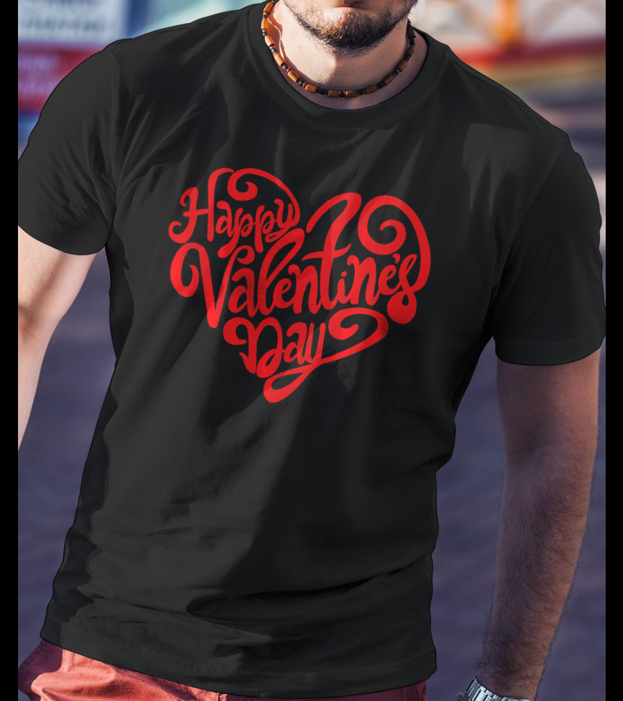 Happy Valentine's Day Heart Script T-Shirt