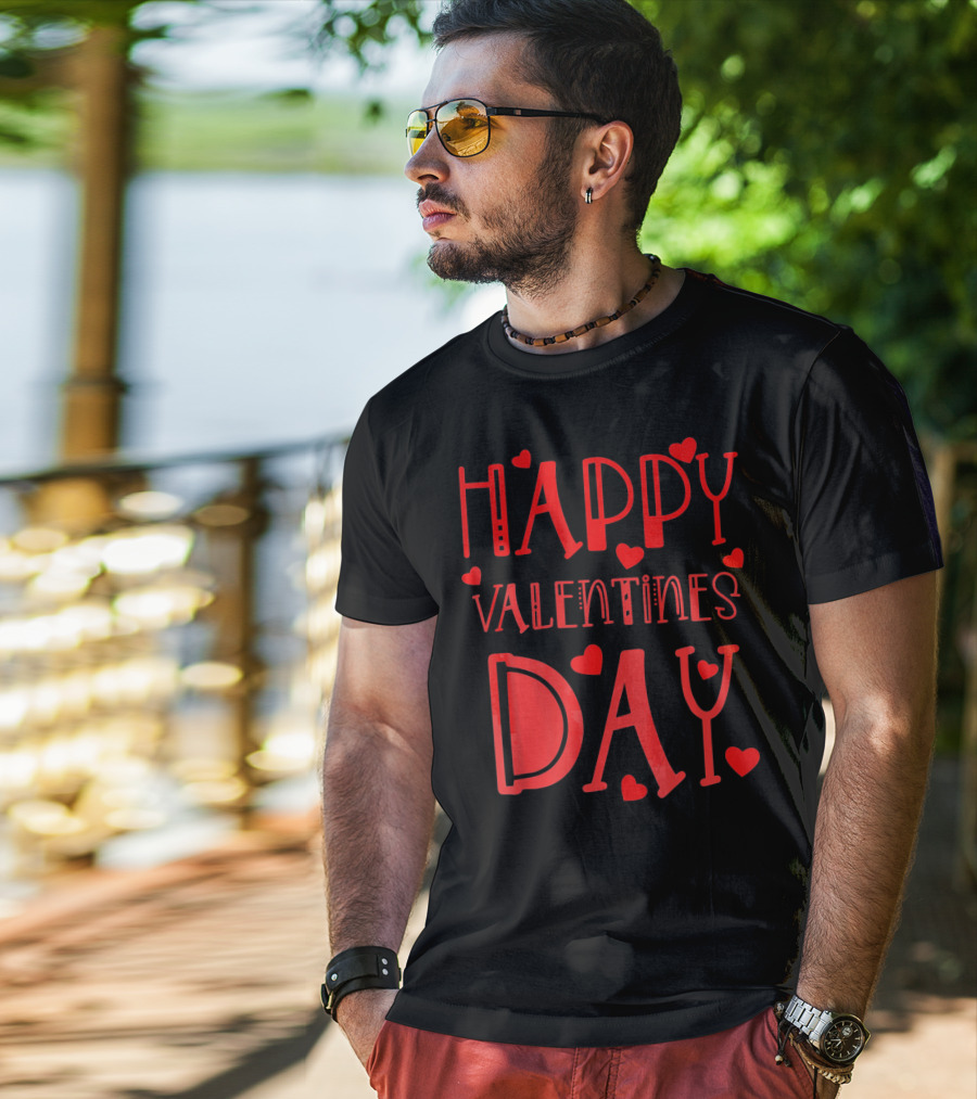 Happy Valentines Day Kids School Hearts T-Shirt