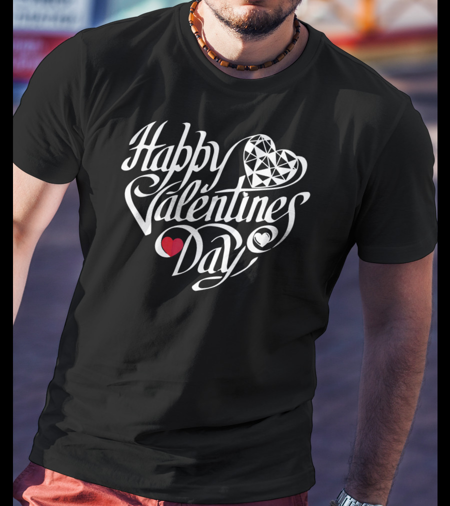 Happy Valentines Day Heart Diamond T-Shirt