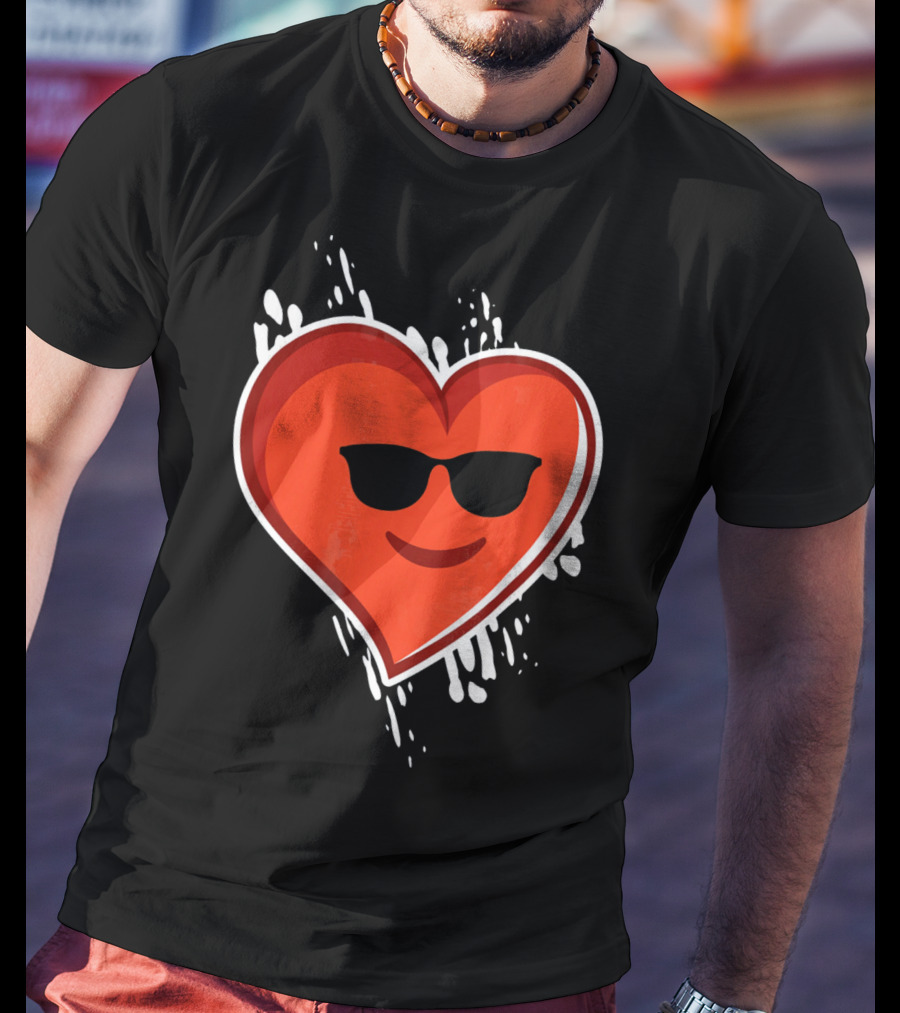 Heart Emoji Cool Shades Valentines T-Shirt