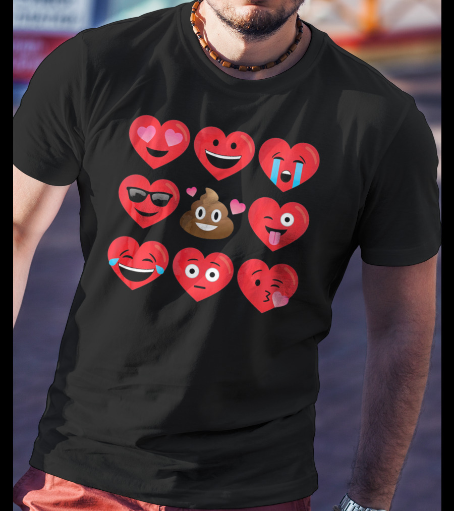 Heart Face Emoticons Love And Expressions Valentine's Day T-Shirt