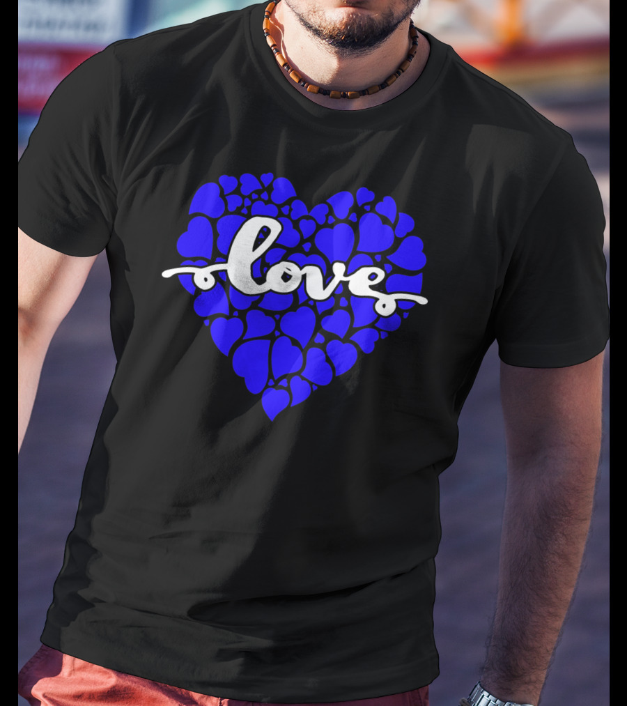 Love Heart Blue Valentines T-Shirt