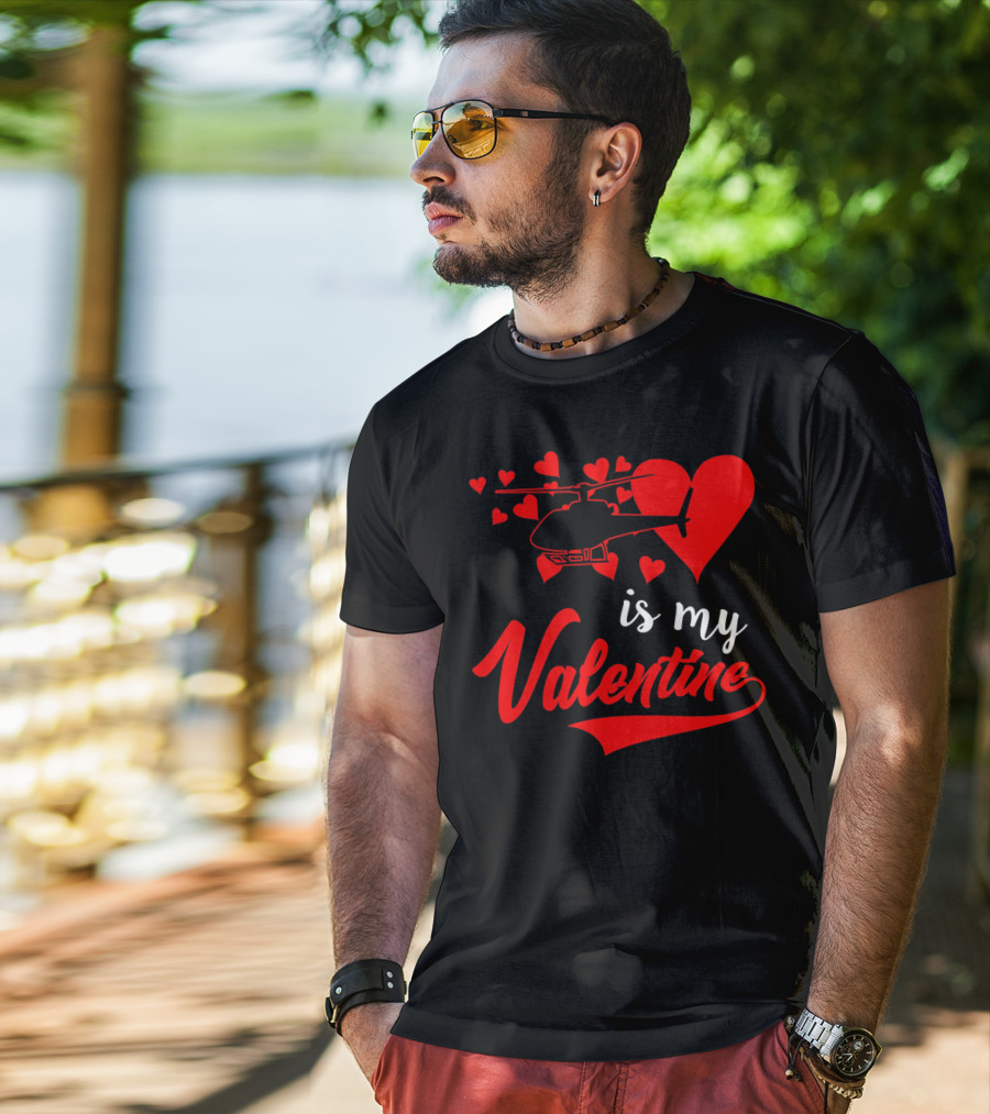 Helicopter Heart Is My Valentine T-Shirt