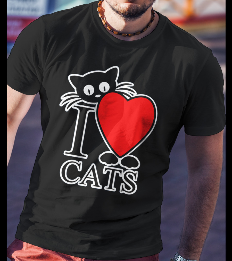 I Love Cats Valentines Day Cat Lover T-Shirt
