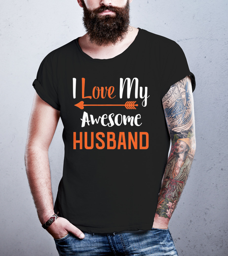 I Love My Awesome Husband Arrow T-Shirt