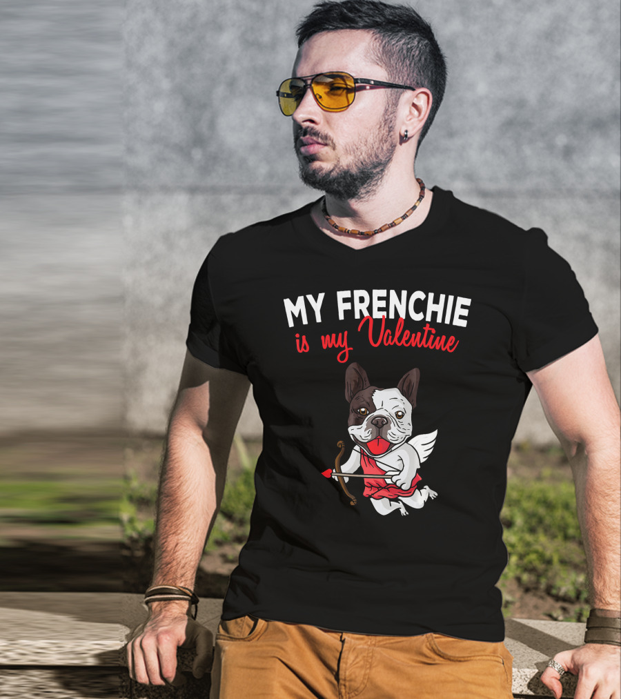 My Frenchie Is My Valentine French Bulldog Cupid T-Shirt