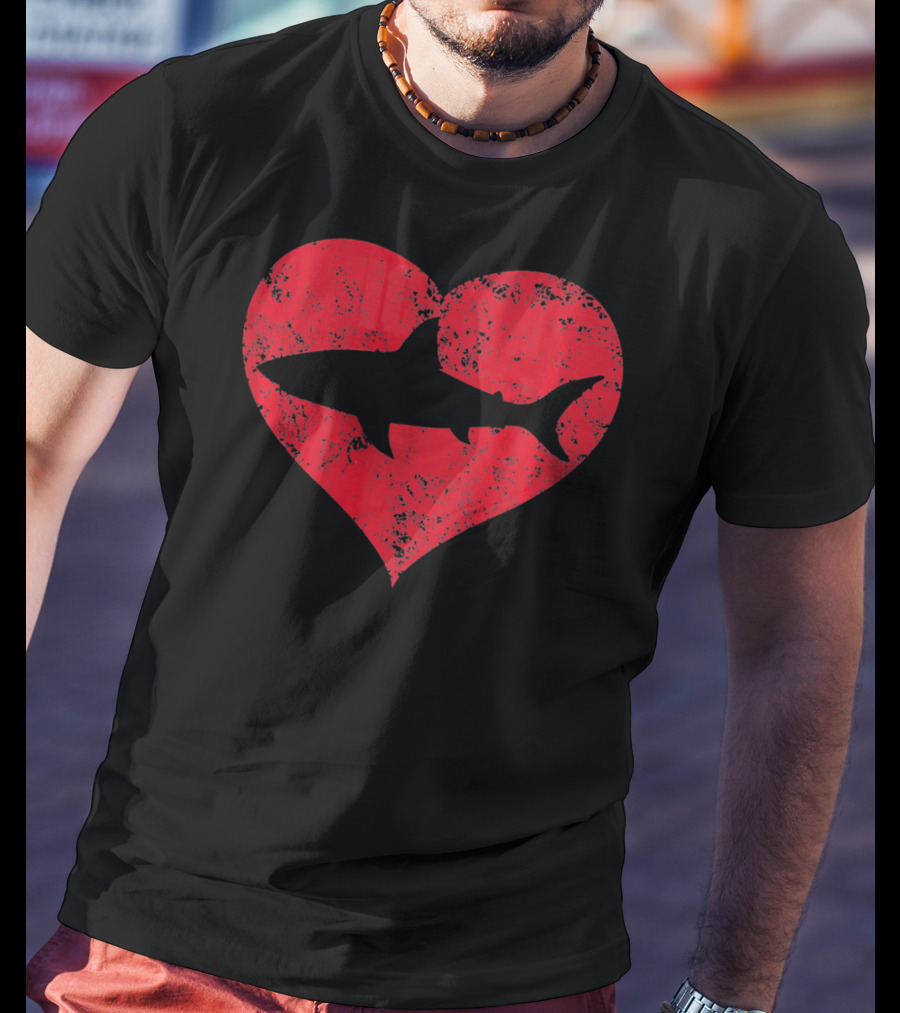 I Love Sharks Cute Shark Heart T-Shirt