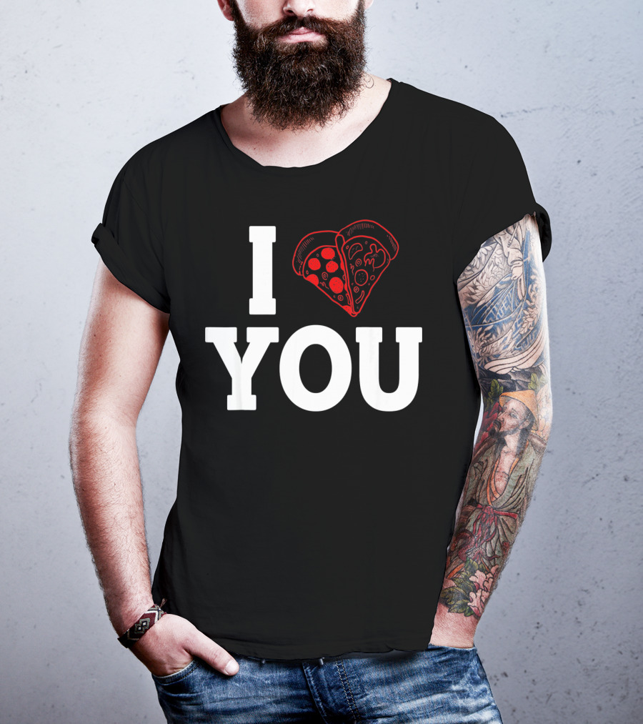 I Love You Pizza Lovers Valentines Day Heart-Shaped Pizza Slices T-Shirt