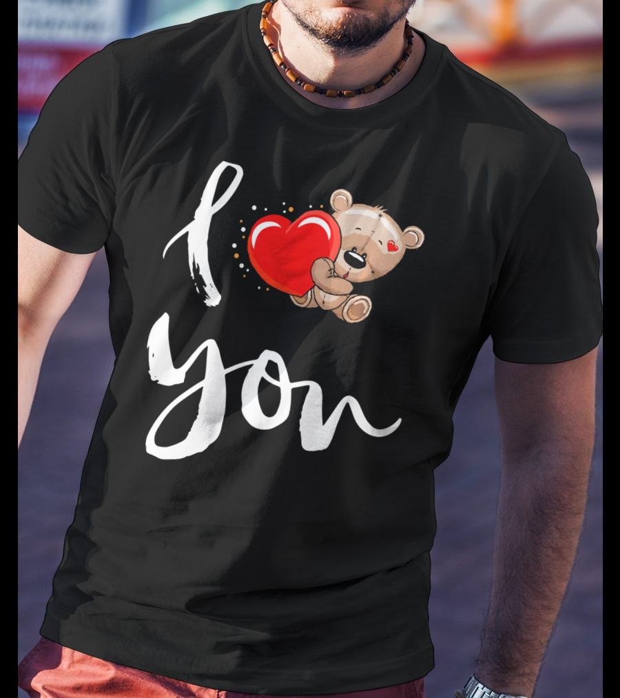 I Love You Bear Holding Heart T-Shirt