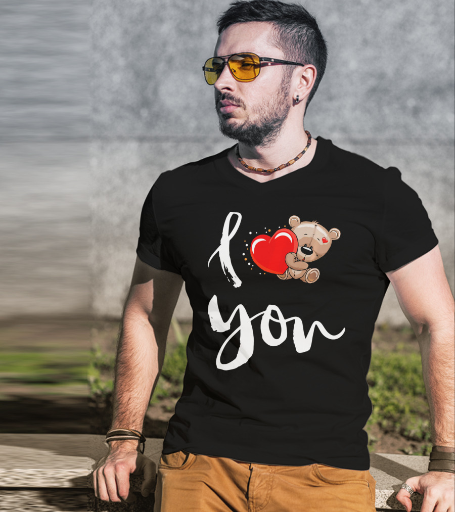 I Love You Bear Holding Heart T-Shirt