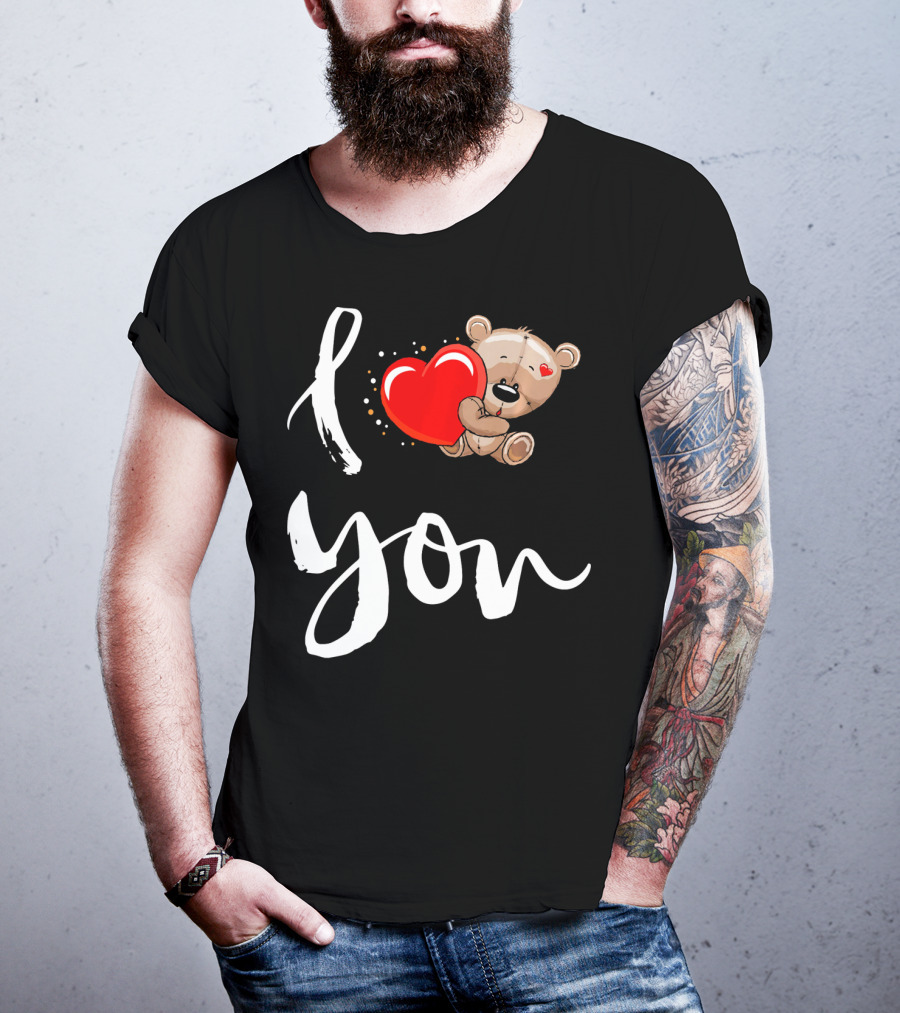 I Love You Bear Holding Heart T-Shirt