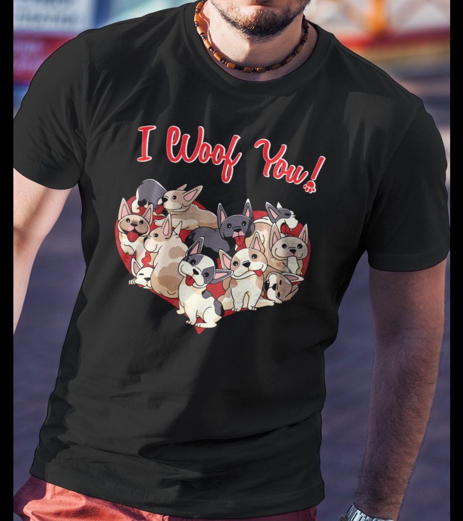 I Woof You French Bulldog Heart T-Shirt