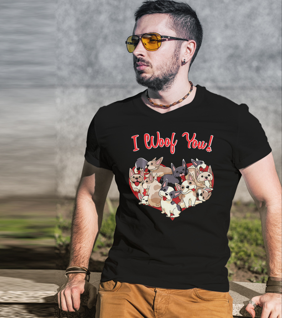 I Woof You French Bulldog Heart T-Shirt