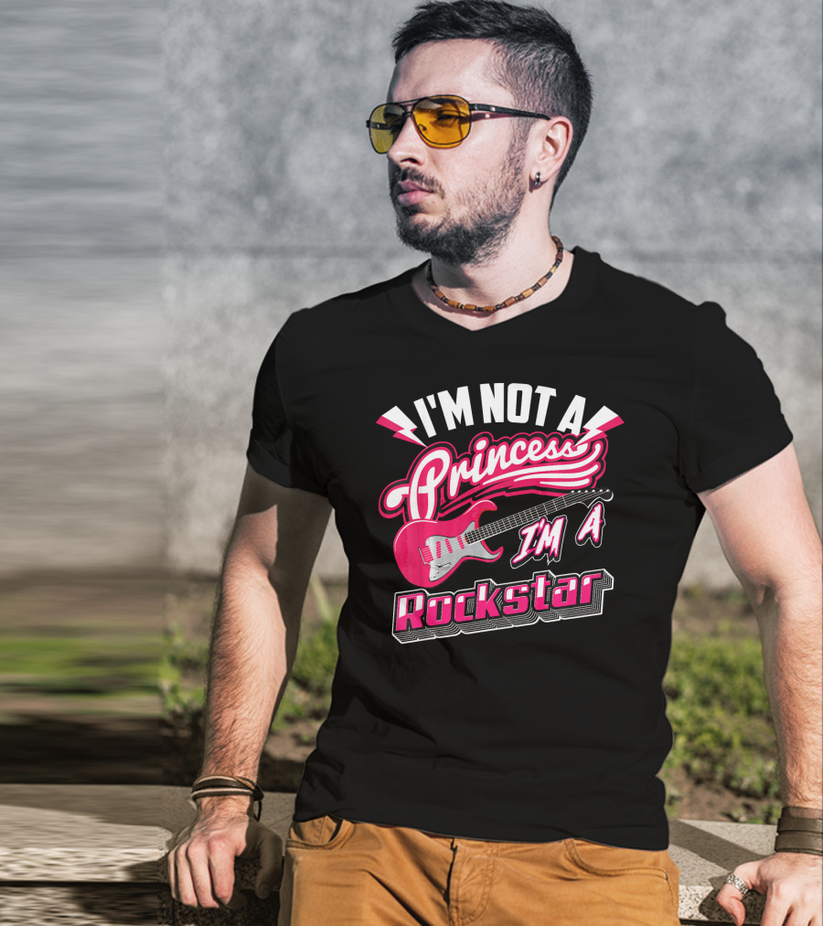 I'm Not A Princess I'm A Rockstar Electric Guitar T-Shirt