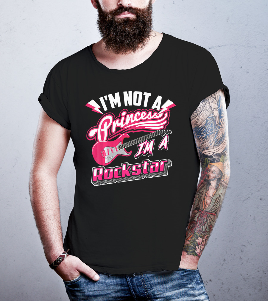 I'm Not A Princess I'm A Rockstar Electric Guitar T-Shirt
