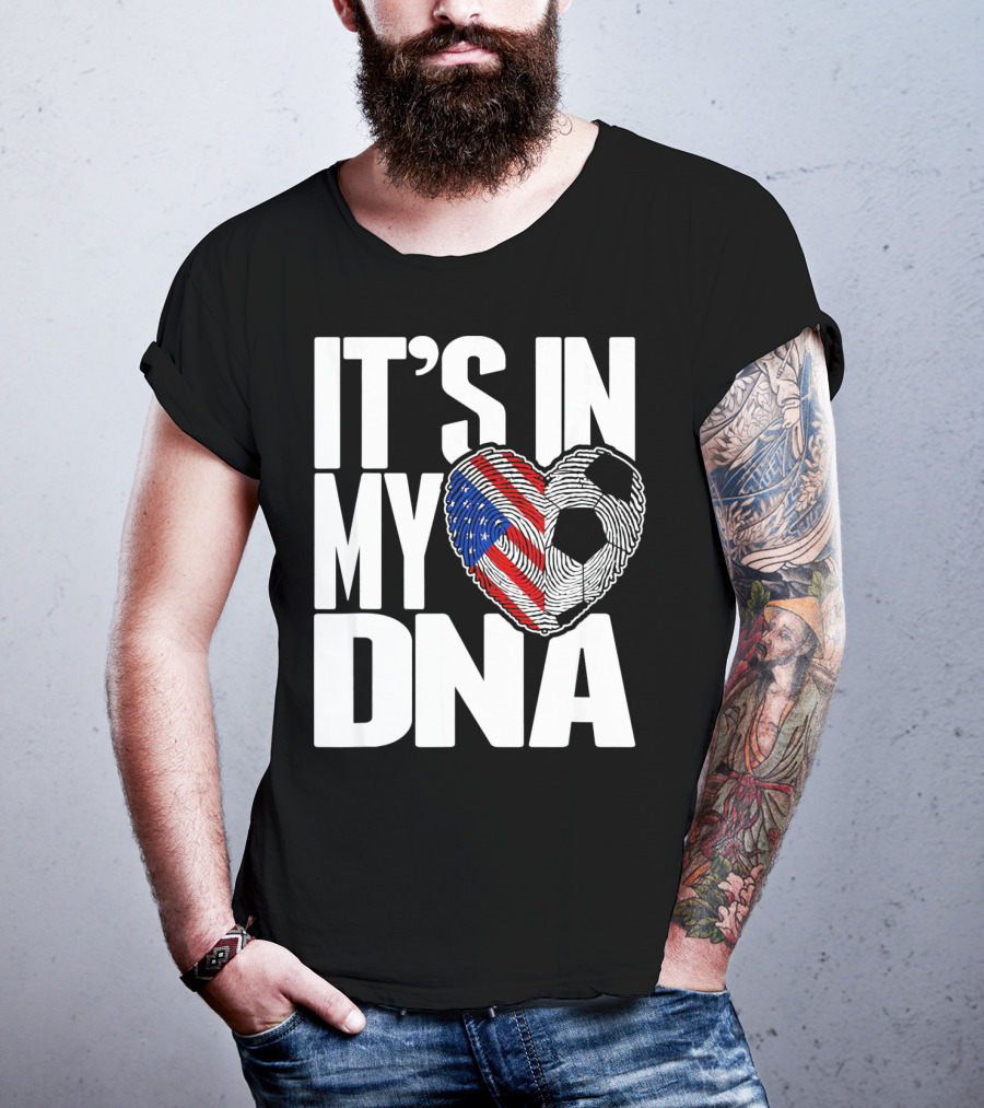 It's In My DNA Fingerprints Soccer Heart Flag T-Shirt