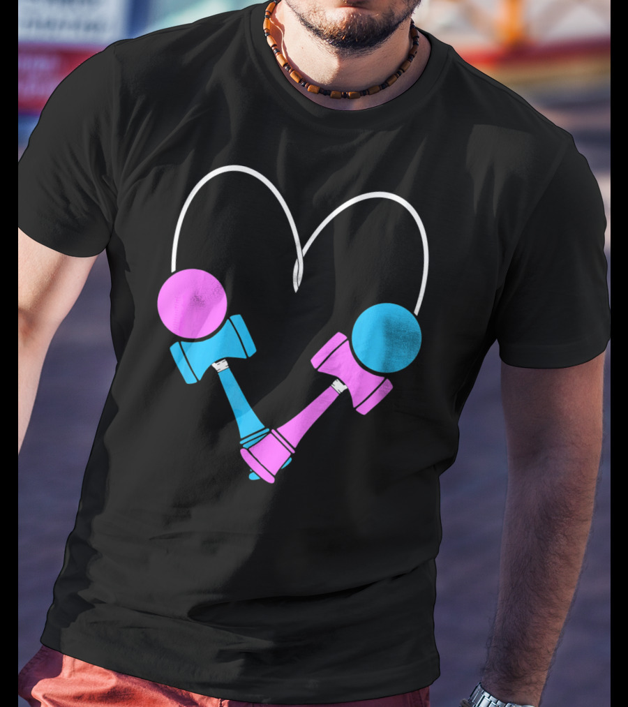 Kendama Love Trick Partners Vale Heart Shaped T-Shirt