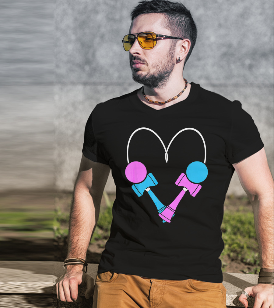 Kendama Love Trick Partners Vale Heart Shaped T-Shirt